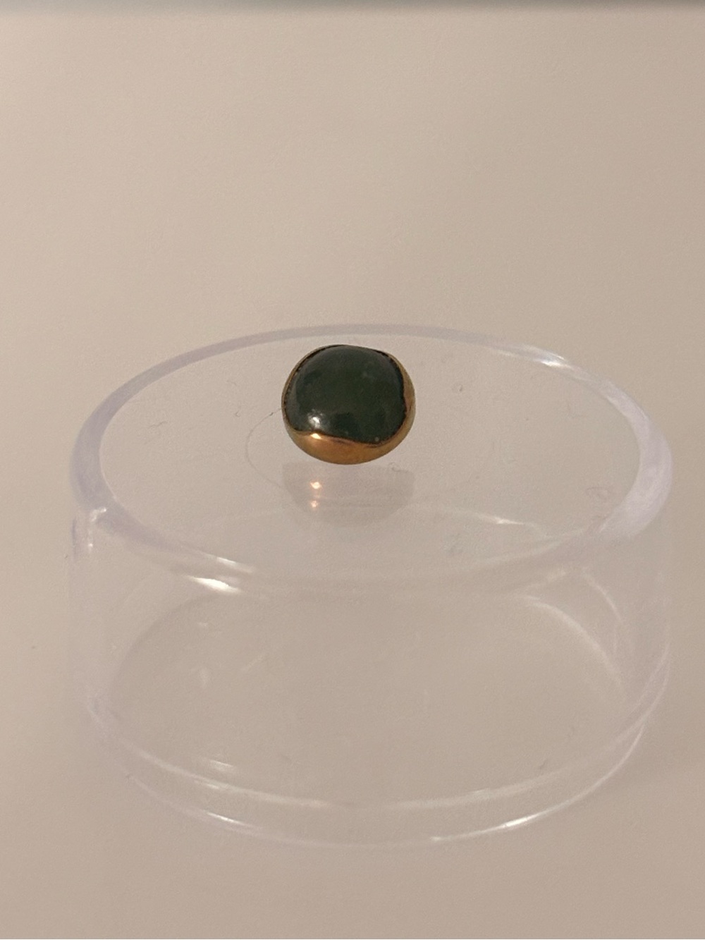 Anatometal Titanium Jade Cabochon - Rose Gold Anodized